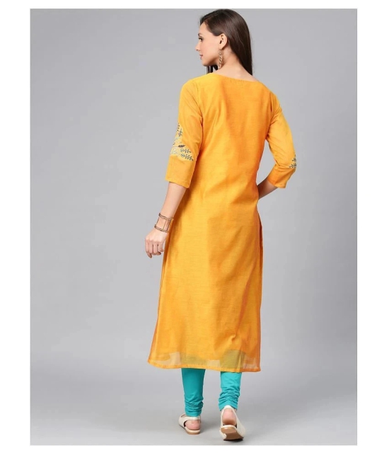 Alena - Yellow Chanderi Womens Flared Kurti - S