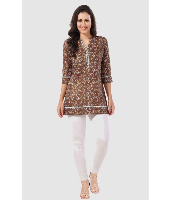 Meher Impex - Brown Cotton Womens Tunic ( Pack of 1 ) - None