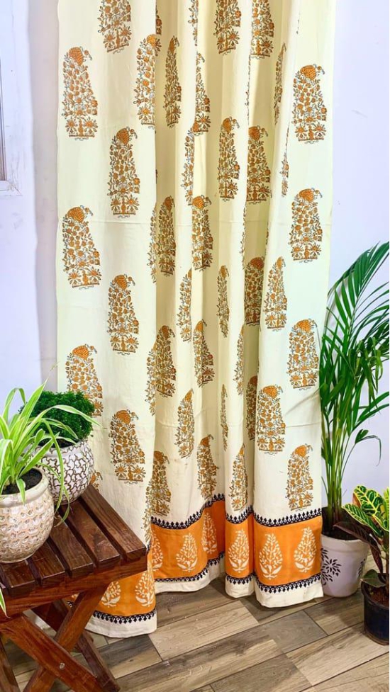 Elegant Block Printed Curtain