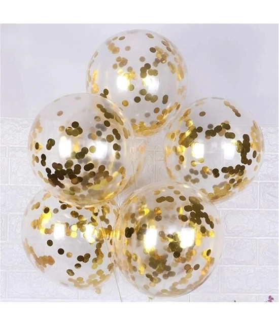 30 pcs Metallic Balloon ( Red, Green, White, Gold ) + 5 Pcs Confetti Balloon ( Gold ) For Party Decoration - Multi-Color