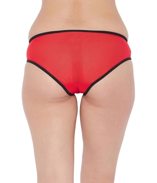 Clovia Red Lace Solid Womens Thongs ( Pack of 1 ) - None