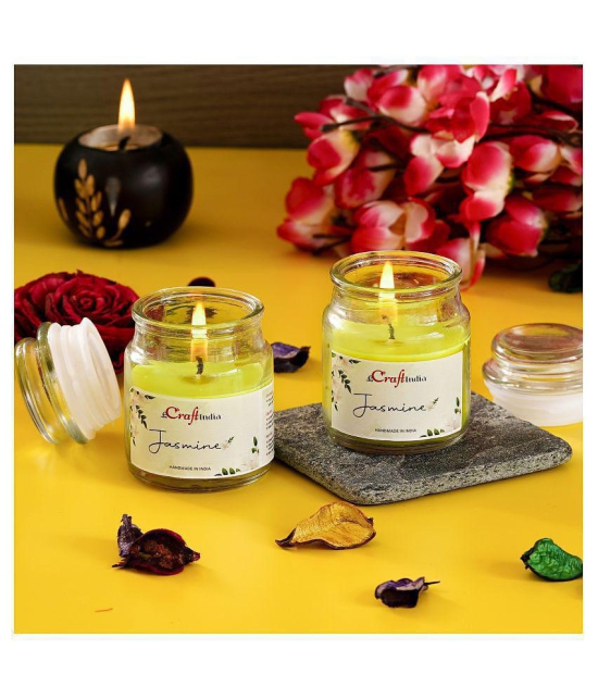 eCraftIndia Jasmine Votive Jar Candle Scented - Pack of 2