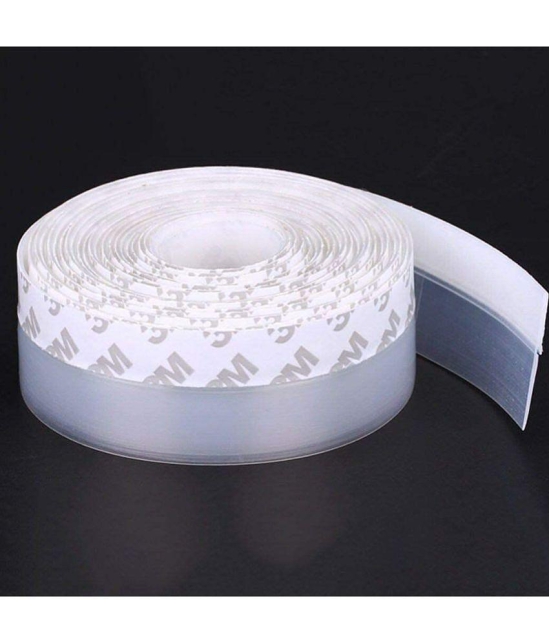 GEEO Weather Stripping Door Seal Strip, 33FT Silicone Seal Strip Door Strip Bottom ,Door Weather Stripping Sealing Tape for Windows, Doors,and Shower Glass Gaps Transparent 45MM