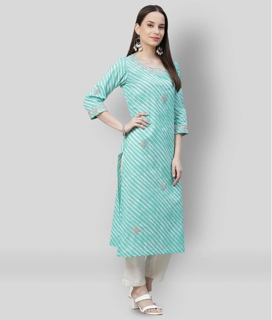 Divena - Green Cotton Womens Straight Kurti - 5XL