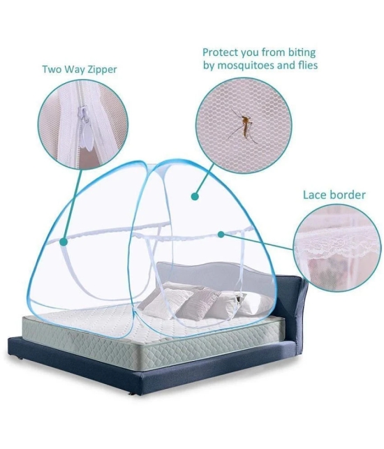 CASA FURNISHING - Blue HDPE - High Density Poly Ethylene Tent Mosquito Net ( Pack of 1 ) - Blue