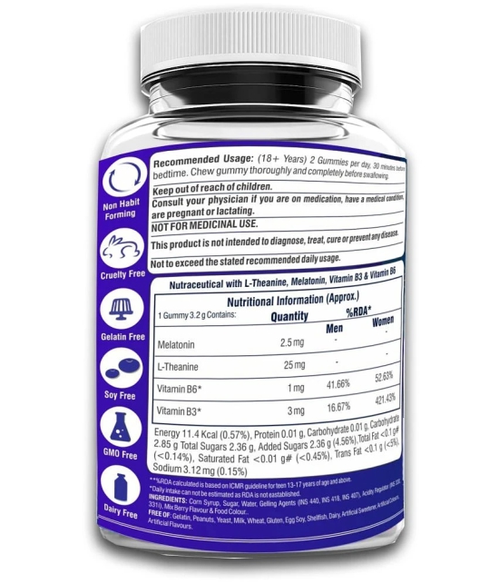 Shreys Melatonin Gummies with L-Theanine & B Vitamins 30 no.s MIXED BERRY Minerals Softgel