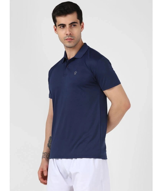 FITMonkey Men Regular Fit Quick Dry Sports Half Sleeves Polo T Shirt-Navy - None