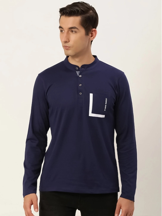 Brave Navy Henley T-shirt-M / Navy