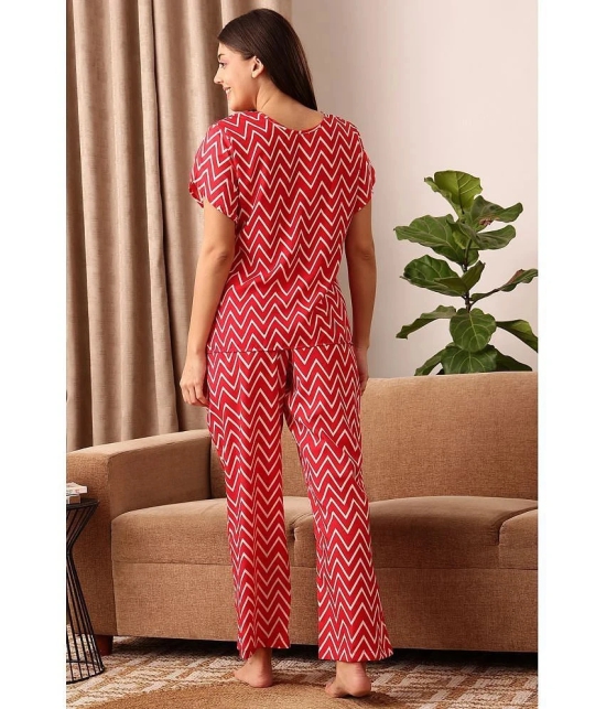 Clovia Red Crepe Womens Nightwear Nightsuit Sets ( Pack of 1 ) - None