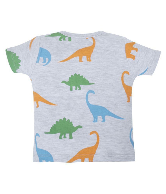 My Milestones T-shirt Half Sleeves Boys Grey Dino / Navy Blue -2Pc Pack 6-9 M - None