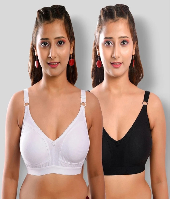 Elina - Multicolor Cotton Non - Padded Womens T-Shirt Bra ( Pack of 2 ) - 34D