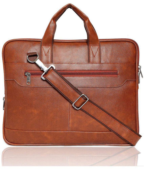 Apnav - Tan Synthetic Leather Office Bag - Tan