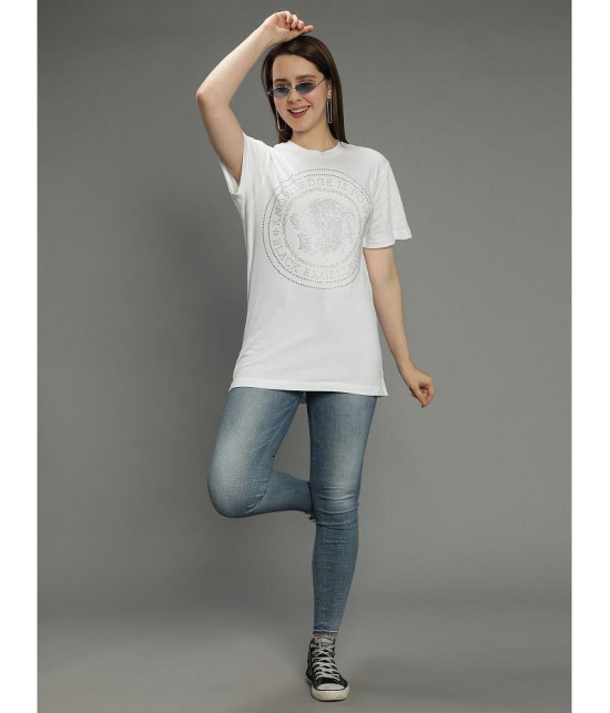 NUEVOSDAMAS - White Cotton Blend Regular Fit Womens T-Shirt ( Pack of 1 ) - None