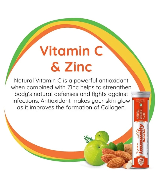 Trycone Immunity Booster â?? Natural Vitamin C from Amla Extract 1000 mg with Zinc 12 mg â?? Antioxidant & Skin care- 60 Effervescent Tablets â?? Orange Flavour