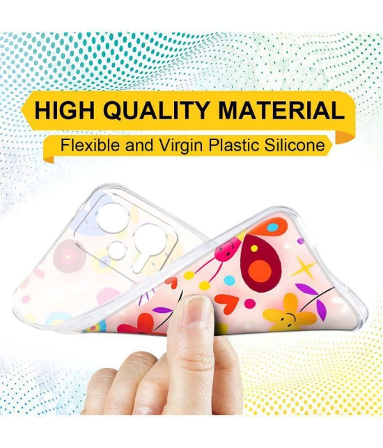 NBOX - Multicolor Silicon Printed Back Cover Compatible For Redmi Note 12 Pro Plus 5G ( Pack of 1 )