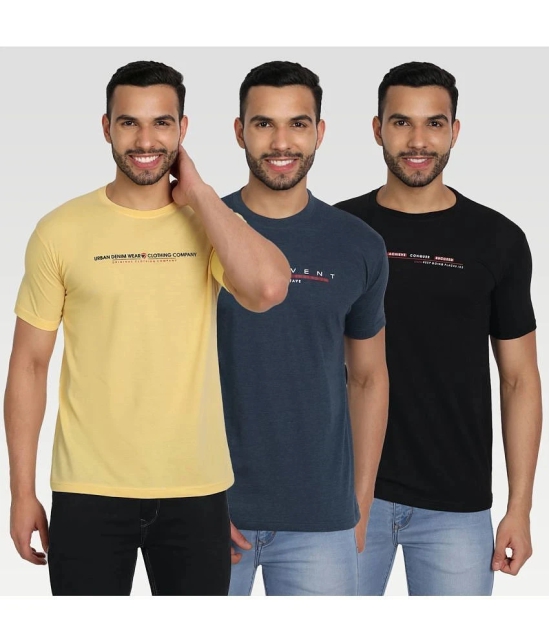 Zeffit - Multicolor Cotton Blend Regular Fit Mens T-Shirt ( Pack of 3 ) - None