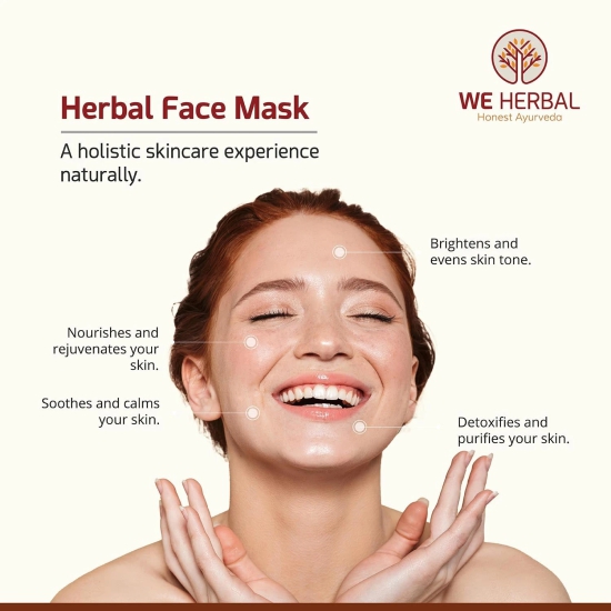 Herbal Face Mask 50 grm & Natural Rose Water Combo-AU