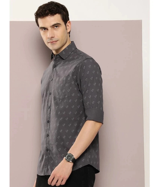 Dillinger 100% Cotton Regular Fit Printed Full Sleeves Mens Casual Shirt - Grey ( Pack of 1 ) - None