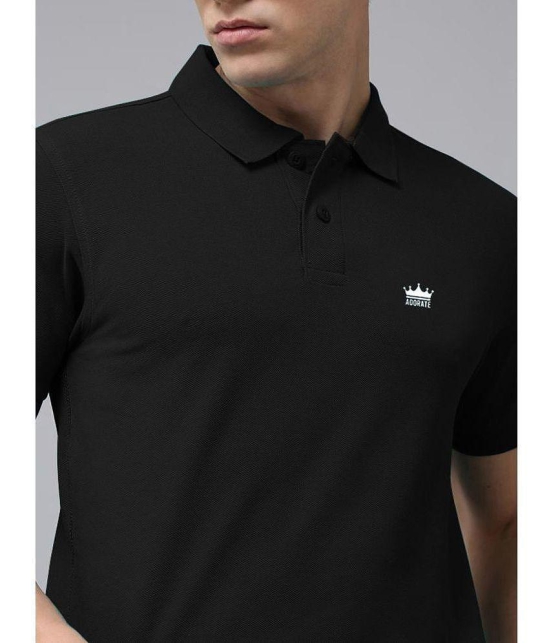 ADORATE Cotton Blend Regular Fit Solid Half Sleeves Mens Polo T Shirt - Black ( Pack of 1 ) - None