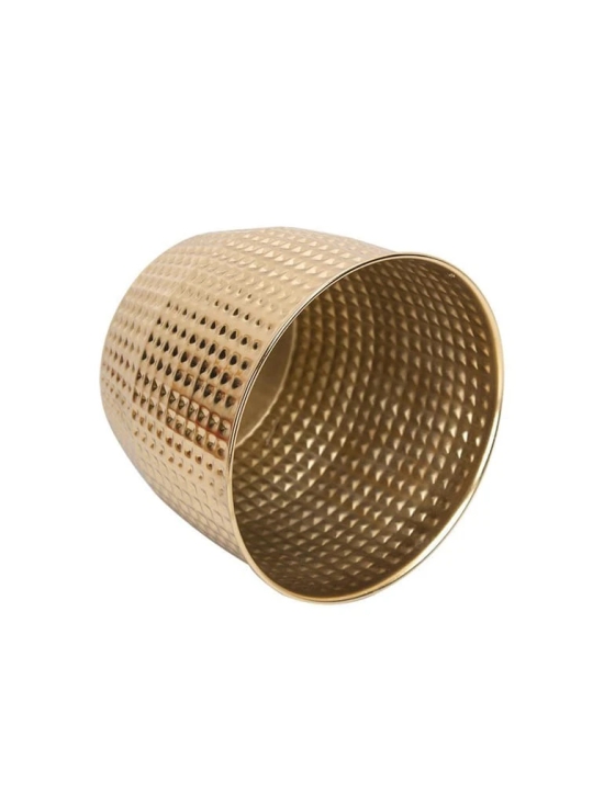 Indoor Round Golden Hammered Floor Planter