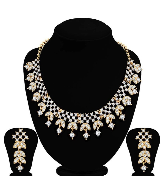 Sukkhi Alloy White Traditional Necklaces Set Collar - White