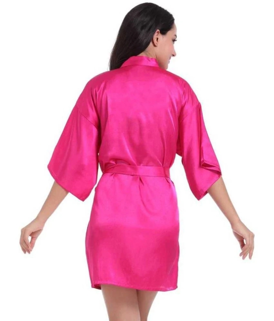 CELOSIA Satin Robes - Pink Single - L