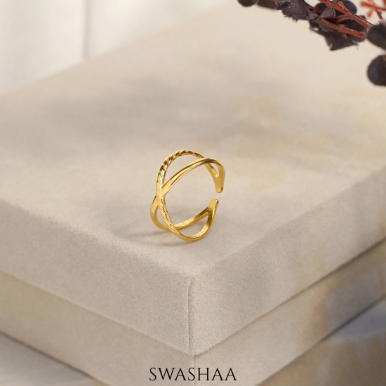 Sabrine 18K Gold Plated Ring-Gold