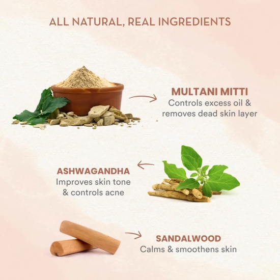 Multani Mitti Face Wash - For All Skin Types - For Women & Men - 100 Ml