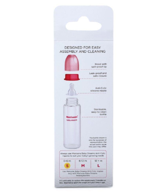 Morisons Baby Dreams Glass Feeding Bottle 125ml - Pink