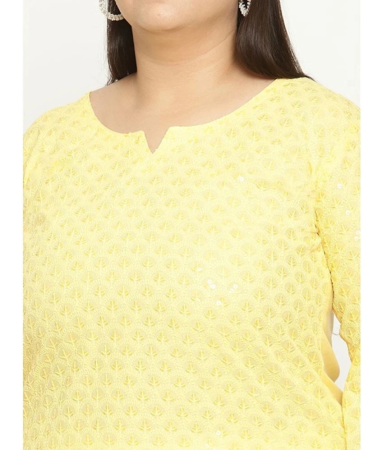 Queenley - Yellow Cotton Womens Straight Kurti ( Pack of 1 ) - None