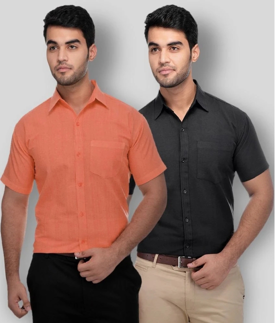 DESHBANDHU DBK - Multicolor Cotton Regular Fit Mens Formal Shirt (Pack of 2) - None