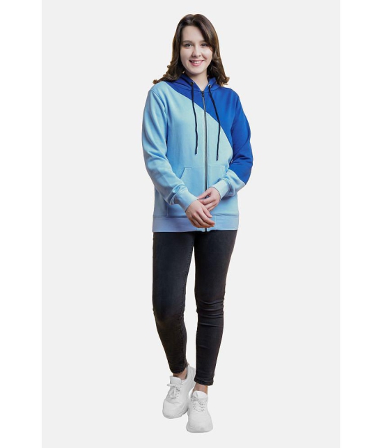 NUEVOSDAMAS Cotton Blue Hooded Sweatshirt - None