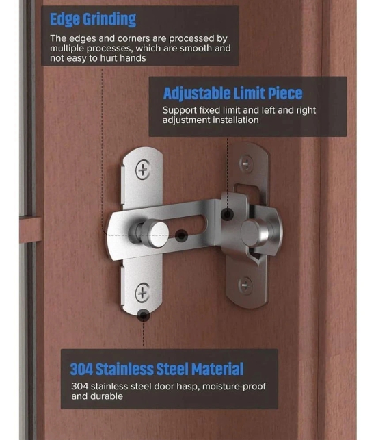 GEEO 90 Degree Flip Barn Door Lock | Stainless Steel Latch | Safety Sliding Barn Door Lock | Hook Lock Latch for Barn Door Latches, Sliding Door Antique Lock, Gate Latches, Wine Cabinet Clos