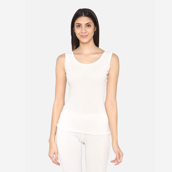 Vami Sleeve- less Thermal Top For Women in Off- White  Color XXL