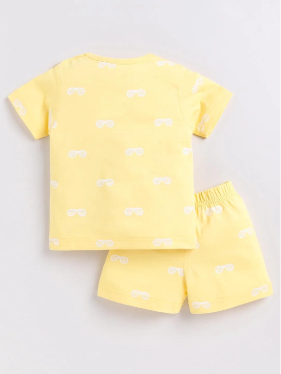 Yellow Sunglass Print Co-ord Set-9-12 m