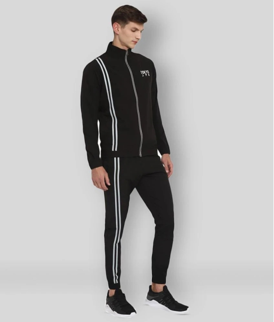 YUUKI - Black Polyester Regular Fit Striped Mens Sports Tracksuit ( Pack of 1 ) - S