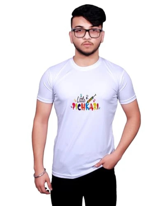 NITYANAND CREATIONS Round Neck White Holi T-Shirt for MEN-HOLI-T-SHIRT-11574-XL