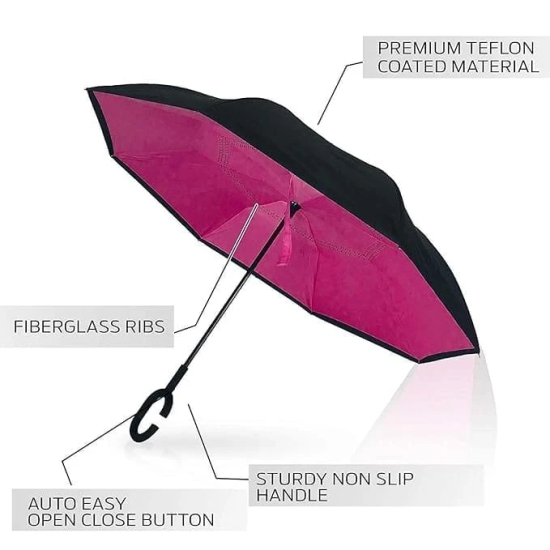 C Umbrella Reverse Inverted Windproof C-Shaped Handle Inside Out Folding Umbrella Double Layer umbrella q