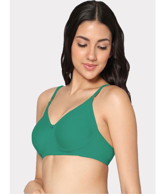 IN CARE LINGERIE - Green Cotton Non Padded Women's T-Shirt Bra ( Pack of 1 ) - None