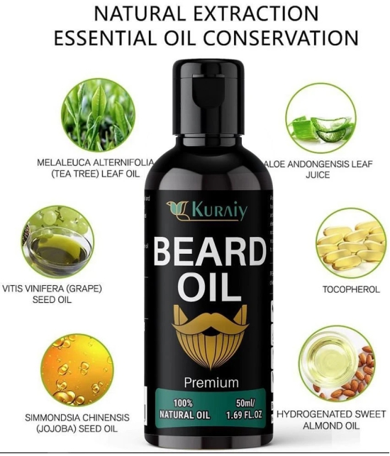 KURAIY Beard Growth Oil for Men For Better Beard Growth With Thicker Beard (50 ml)