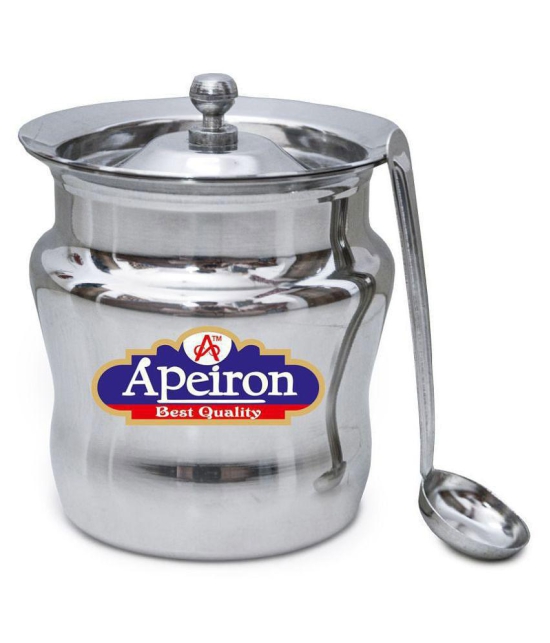 APEIRON DAMRU GHEE POT Steel Food Container Set of 1 300 mL - Silver