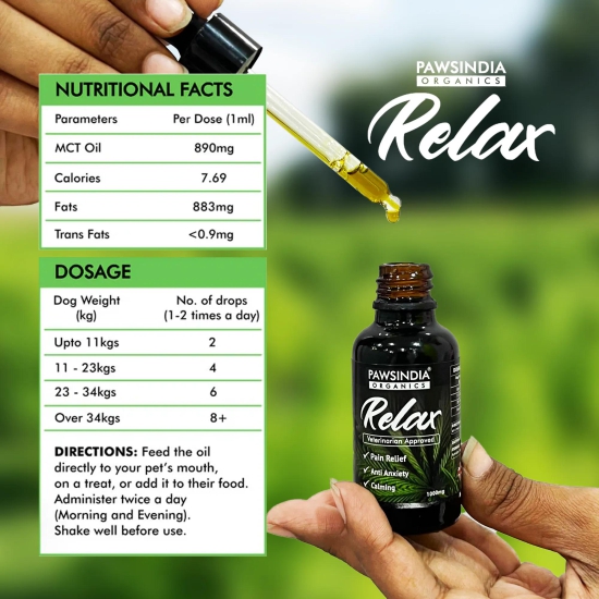 Organics - Relax Full Spectrum CBD oil for Pets 1000 mg (30ml) PRE-ORDER-Pack of 3