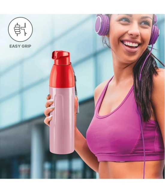 Milton Kool Convex 1100 Insulated Inner Pet Water Bottle, 900 ml, Light Red | Easy To Carry | Leak Proof | School | Office | Gym | Hiking | Treking | Travel Bottle - Red