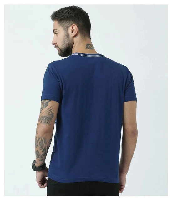 Huetrap Cotton Navy Blue Printed T-Shirt - None