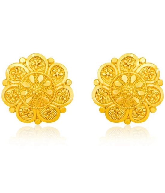 LUV FASHION Gold Stud Earrings ( Pack of 1 ) - Gold