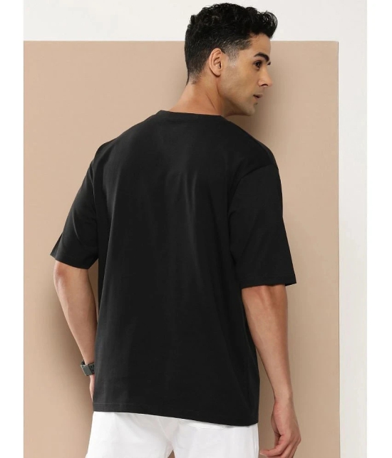 Difference of Opinion Cotton Oversized Fit Printed Half Sleeves Mens T-Shirt - Black ( Pack of 1 ) - None