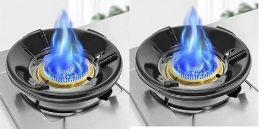 Gas Stove Burner Stand Flame Saver: Portable, Windproof Ring Stove Protector & Washable Stand Stand Flame Saver Windproof Ring Stove Outdoor Cooking Color Black (Pack of 01)