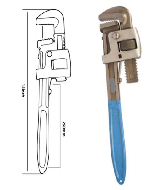 Manvi- Hand Tool Set Combo of Pipe Wrench Heavy Duty 14 inch & Adjustable Wrench 12 inch