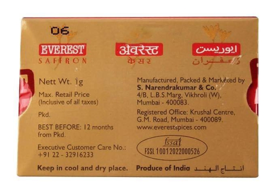 Everest Saffron | kesar | 1 Gm Pack