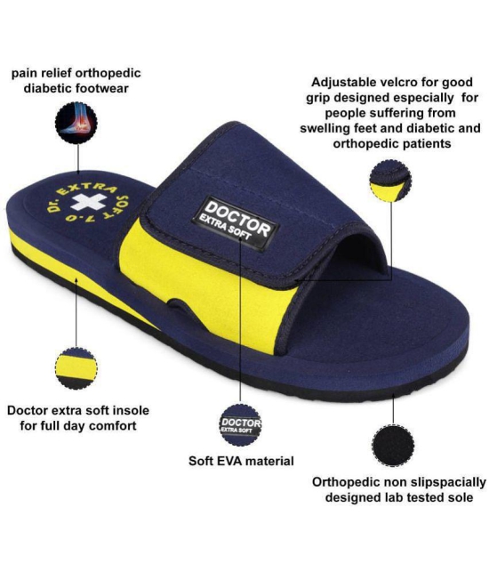 DOCTOR EXTRA SOFT - Navy Mens Slide Flip Flop - None